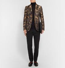 Black And Gold Blazer Mens Gucci Black And Gold Slim Fit Jacquard Tuxedo Jacket 1 950 Tuxedo For Men Mens Designer Tuxedos Mens Designer Fashion