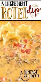 This Quick And Easy Homemade Rotel Dip Is Loaded With Cheesy Goodness Ground Beef And Spices Best Of All With Only Three In 2021 Rotel Dip Superbowl Party Food Food