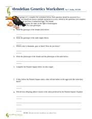 Be part of ask a biologist. Mendelian Genetics Worksheet Mendelian Genetics Worksheet By C Kohn Wuhs Names Directions In Your Groups Of 2 Complete The Worksheet Below Each Course Hero