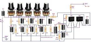 Mendengarkan lagu atau menonton televisi dari pc, akan kurang rasanya apabila tidak dilengkapi dengan suara yang berkualitas. Equalizer Circuit Diagram 5 Band Circuit Diagram Circuit Electronic Circuit Design