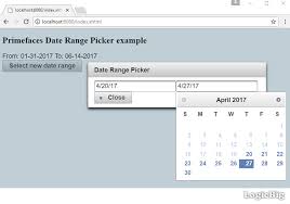 Primefaces Date Range Picker With Second Selectable Date Always Starts From The First One