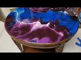 Acrylic Pour On A Table Part 2 Resin Coat Youtube Acrylic Pouring Acrylic Coffee Table Resin Coating