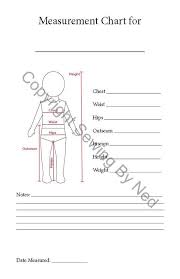 Measurement Chart Child Sewing Seamstress Chart Pdf Printable Costume Design