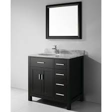 36 inch freestanding black bathroom vanity with white quartz top. Studio Bathe Kalize 36 Bathroom Vanity