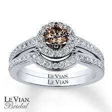 Le Vian Bridal Set 7 8 Ct Tw Diamonds 14k Vanilla Gold Chocolate Diamond Wedding Rings Engagement Rings Bridal Sets Diamond Wedding Sets