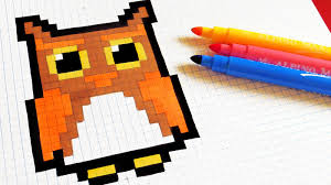 Los mas lindos dibujos kawaii para pintar. Halloween Pixel Art How To Draw Kawaii Owl Pixelart