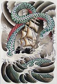 A chinese dragon celebrated a sailor's trip to the orient, and a golden dragon meant they had crossed the international date line. Pirate Ship Leviathan Stylishdragontattoos Japanese Dragon Tattoo Meaning Monster Tattoo Japanese Dragon Tattoo