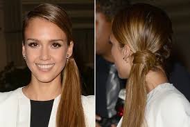 Hairstyles medium hair for new year's eve Jessica Alba S Braided Ponytail 20 Celebrity Inspired New Year S Eve Hairstyle Ideas Stylebistro