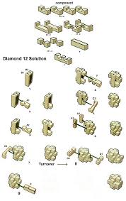 Diamond 12 Solutions Wooden Puzzles Solution 3d Brain Teasers Jigsaw Puzzle In 2021 Wooden Puzzles Brain Teasers Wood Puzzles