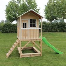 Exit Kinderspielhaus Loft 500 Natur Inkl Veranda Rutsche Mygardenhome Kinder Spielhaus Garten Kinder Spielhaus Kinderspielhaus
