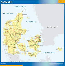 Map of denmark, satellite view. Denmark Map Wall Maps Of He World