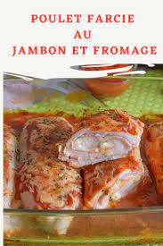Cette Recette De Poulet Farcie Au Jambon Et Fromage Au Four Est Un Succes Sur Parfait Pour Les Jours Ou Nous N A Recette Poulet Poulet Farci Jambon Et Fromage