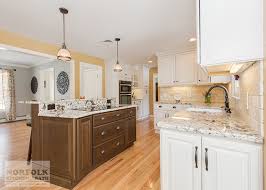 If your home and kitchen decor lean more toward the antique or shabby chic style rather than sleek and modern, antiqued white maple cabinets will blend into your. Bedford Nh Kitchen White Cabinets With Maple Island