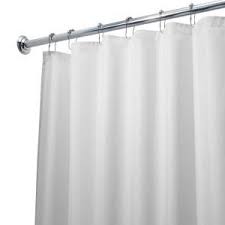 Interdesign Poly Waterproof Long Shower Curtain Liner In White 14962 The Home Depot Long Shower Curtains Fabric Shower Curtains Stall Shower Curtain