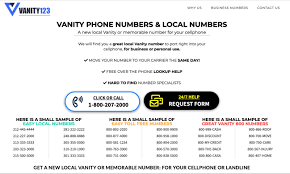 These numbers allow callers to reach businesses free of charge. Vanity Phone Number