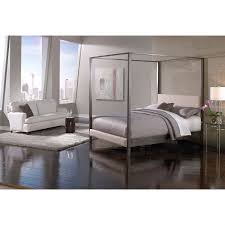 Contrast pieces mixing stark metals with gracious finials add a canopy metal fourpost canopy queen size bed all of work to your bedroom or master suite joss main has small detailing and dimensions 775l x 715h bed multiple colors come just the four canopy posts. King Size Modern Metal Platform Canopy Bed Frame With Upholstered Headboard And Footboard Fastfurnishings Com