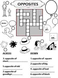Crossword Puzzles For Children Opposites K5 Worksheet Crossword Puzzles Free Printable Crossword Puzzles Printable Crossword Puzzles