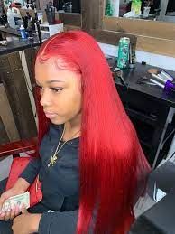 Splendid Red Lace Front Wig Of Human Hair For Women Wig Hairstyles Black Hair Salons Hair Styles