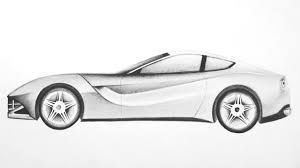 Draw a ferrari sports car S05e04 How To Draw Car Easily Side View Pencil Sketch Ferrari Berlinetta F12 Youtube