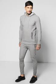 A key item for any man's wardrobe, jogging bottoms don't have to be unflattering to be comfortable. Skinny Fit Ribbed Over The Head Tracksuit By Boohooman Thread