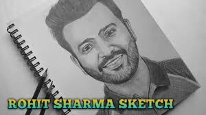 Dhoni dada sachin rohit many cricketers at virat anushka reception hd video. How To Draw Rohit Sharma Sketch Ll Sulabha Arts Youtube