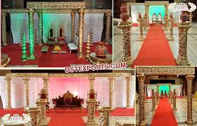 Golden Carved Indian Wedding Mandap Fiji Spain Perth Dubai Uae Savannah Malaysia Singapore Srilanka Sweden Wedding Mandap Mandap Wedding Chairs