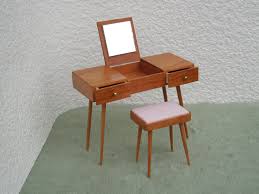 Mid Century Or Modern Miniature Vanity W Chair In Cherry 1 12 Scale 32 00 Via Etsy Dolls House Interiors Miniature Furniture Mid Century Modern Vanity