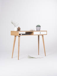 Small Console Table Entryway Table With White Drawer And Open Shelf Mid Century Modern Made Of Oak Wood Small Console Tables Modern Console Tables Console Table