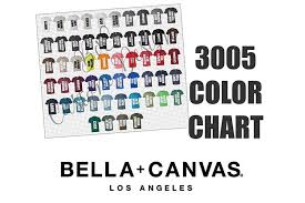 Bella 3005 V Neck T Shirt Color Chart