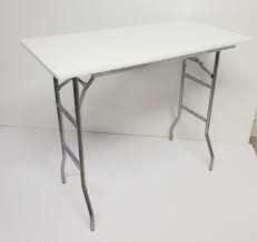 The standard bar height folding table is between 40 and 42 inches. 24x48 Bar Height Rectangular Extra Tall Folding Table 41 Inch Height