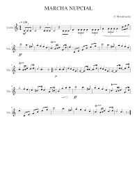 Marcha nupcial partitura con notas mendellsohn flautas, violín oboe. Marcha Nupcial Mendeslssohn Violin 1 Sheet Music For Violin Solo Musescore Com