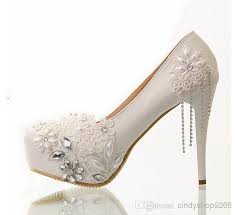 2016 Wedding Shoes New Fashion Elegant Pearls Crystal Lace Flowers Tassel 12cm High Heel Bridal Shoes D30 Shoes For Shoes For Womens From Cindyshop9266 39 58 Lace Bridal Shoes Wedding Shoes Lace