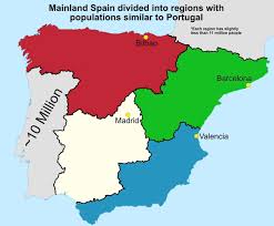 Drive with the latest map. Spain Split Into Regions Comparable To Portugal Maps On The Web