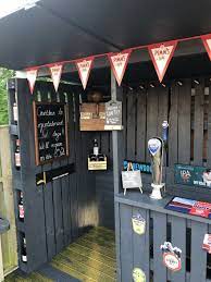 This Pallet Bar In My Backyard Cost Me Only 112 To Make Pallet Bar Diy Outdoor Pallet Bar Diy Garden Bar
