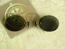 dark smoke gray tinted antique pince nez sunglasses authentic victorian style steampunk specs excellent condition great for grey coloriage voiture de course