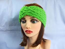 Twisted Headband, Hand Knitted Hot Pink, Bright Red, Blue Green Cabled Ear  Warmers, Handmade Twist Top Headbands, Women's Accessories Gift