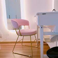 Save pink dressing table to get email alerts and updates on your ebay feed.+ grey velvet dressing table stool black legs vanity upholstered bedroom chair uk. Modern Pink Velvet Round Cushion Golden Backrest Dressing Table Chairs Fashion Ebay