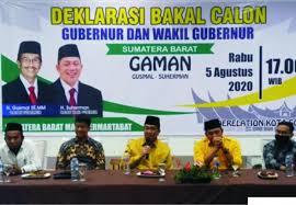 Empat pasangan bakal calon gubernur dan wakil gubernur sumatera barat (sumbar) telah resmi mendaftar ke kpu sumbar. Gusmal Suherman Deklarasi Untuk Pilgub Sumbar 2020 Jernih News