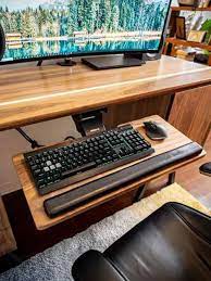 3d printed minimalistic computer desk keyboard stand with see through infill pattern. 17 Homemade Keyboard Trays You Can Build Easily