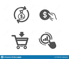 online market money exchange and payment icons graph chart