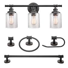 Bronze bathroom lighting that we have for bedroom hallway bar kitchen design decor. Globe Electric Camden 3 Light Bronze Vintage Vanity Light Lowes Com Bathroom Hardware Set Bronze Bathroom Globe Electric