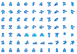 Megamman Sprite Dash Grab Jump And Special Movements Pixel Art Art Sprite