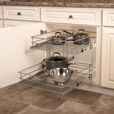 Real Solutions For Real Life 20 625 In W X 21 75 In D X 16 25 In H Double Tier Pull Out Multi Use Basket Cabinet Organizer Dblmub 20 R Fn The Home Depot Small Kitchen Decor Cabinet