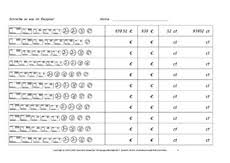 Addieren und subtrahieren von dezimalzahlen; Arbeitsblatt In Der Grundschule Euro Cent Rechnen Mit Grossen Mathe Klasse 4 Grundschulmaterial De