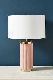 Simple in design, yet chic in appeal, this table lamp is the perfect accent for your decor. Marilyn Scalloped Blush Velvet Table Lamp