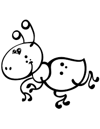 Free printable ants color images for kids of all ages. Cute Cartoon Ant Coloring Page Coloring Rocks