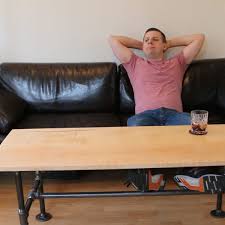 Industrial pipe decor coffee table leg set rustic living room office table base description. Diy Modern Coffee Table With Black Pipes How To