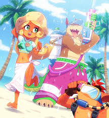 On The Beach By Kempferzero Crash Bandicoot Characters Crash Bandicoot Bandicoot