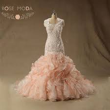 Mermaid beading lace appliques wedding dresses sweetheart bridal gowns custom. Aliexpress Com Buy Crawley Inspired Blush Pink Ruffled Lace Organza Trumpet Wedding Cap Sleeve Wedding Dress Lace Blush Pink Wedding Dress Ruffle Bridal Gown