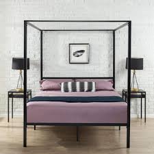 Fabric can be attached to this panel—allowing it to drape down the sides for dramatic effect or more privacy. Zinus Metal Canopy 4 Poster Platform Bed Frame Sears Marketplace
